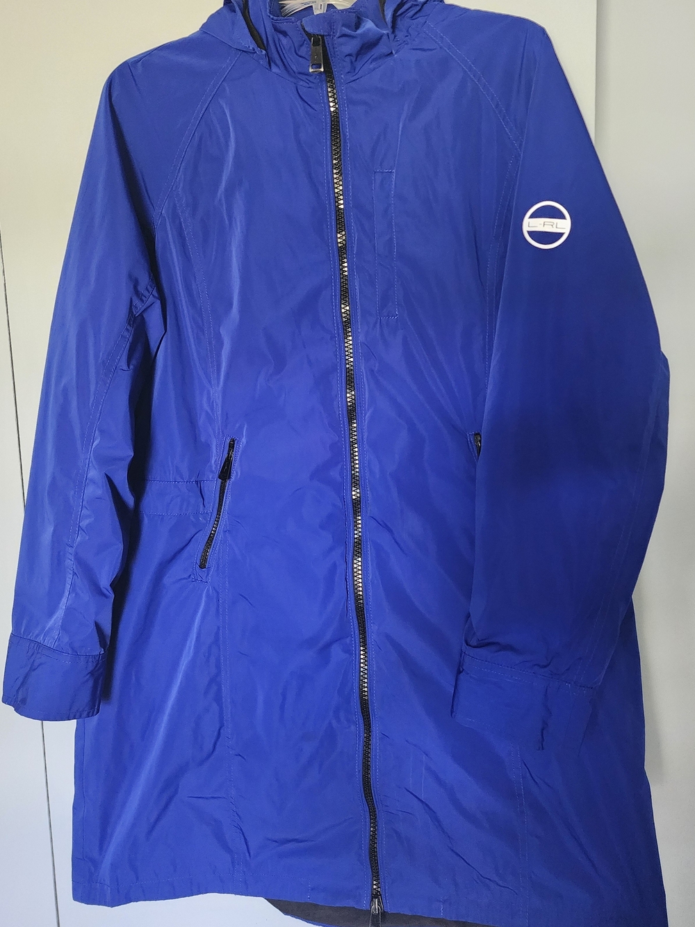 Ralph Lauren Bright Blue Sporty Hooded Rain Trench